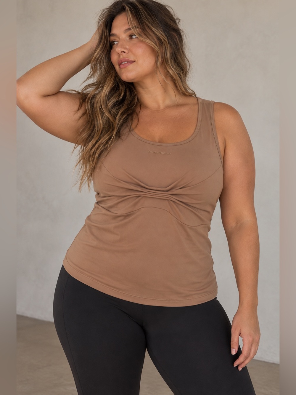 NWT Girlfriend Collective Brown Twist Front Tank Top XXXL